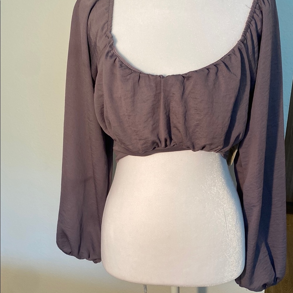 Altar’d State Women's Long Sleeve Crop Top in Purple sz Small NWT